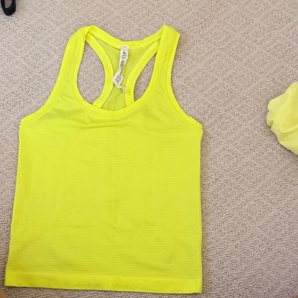 lululemon athletica Neon Yellow Racerback Tank